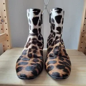 Giuseppe Zanotti Leopard Print Calf Hair Boots 42/9 Giuseppe Zanotti Brown/Black Leopard Print Calfhair Lace Up  main image 3